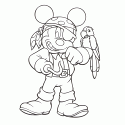 Dibujo para colorear Mickey pirata