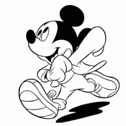 Dibujo para colorear Mickey llega tarde