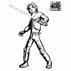 Dibujo para colorear Rebelde de Star Wars - Ezra