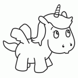Dibujo para colorear Pequeño unicornio