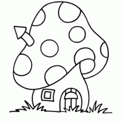 Dibujo para colorear Casa de hongos