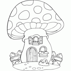 Dibujo para colorear Casa de hongos