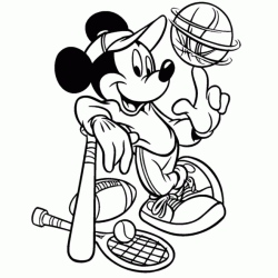 Dibujo para colorear Mickey deportivo