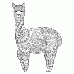 Dibujo para colorear Llama - Mandala
