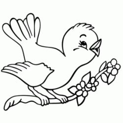 Dibujo para colorear Pequeño pájaro cantor