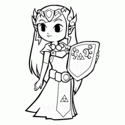 Dibujo para colorear Princesa Zelda Para Colorear
