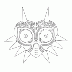Dibujo para colorear Colorear la máscara de Zelda Majora