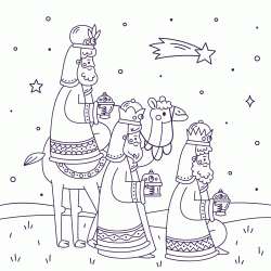 Dibujo para colorear Los Reyes Magos