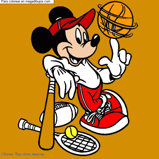Dibujo para colorear Mickey deportivo