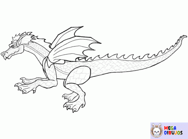 Dibujo para colorear Dragon volador