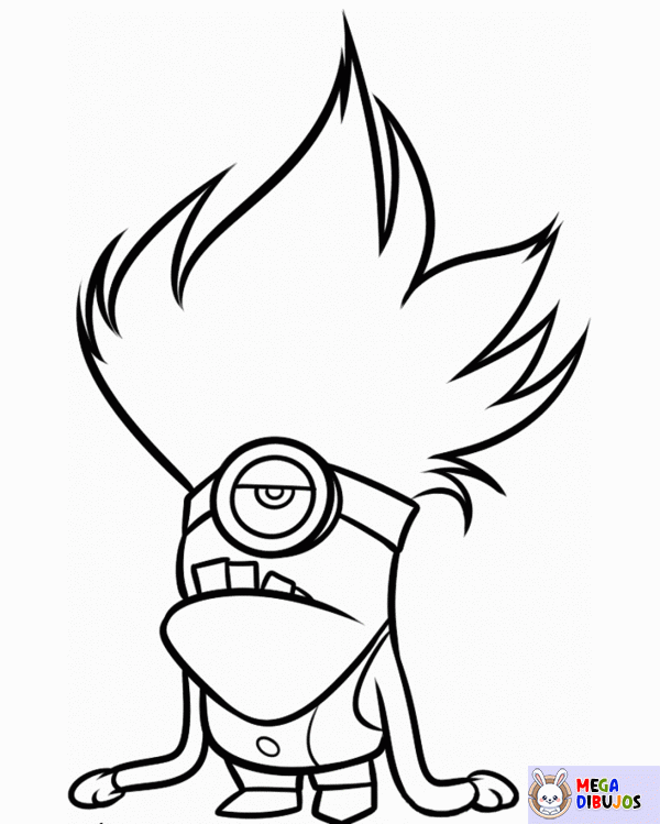 Dibujo para colorear Minion pelo largo