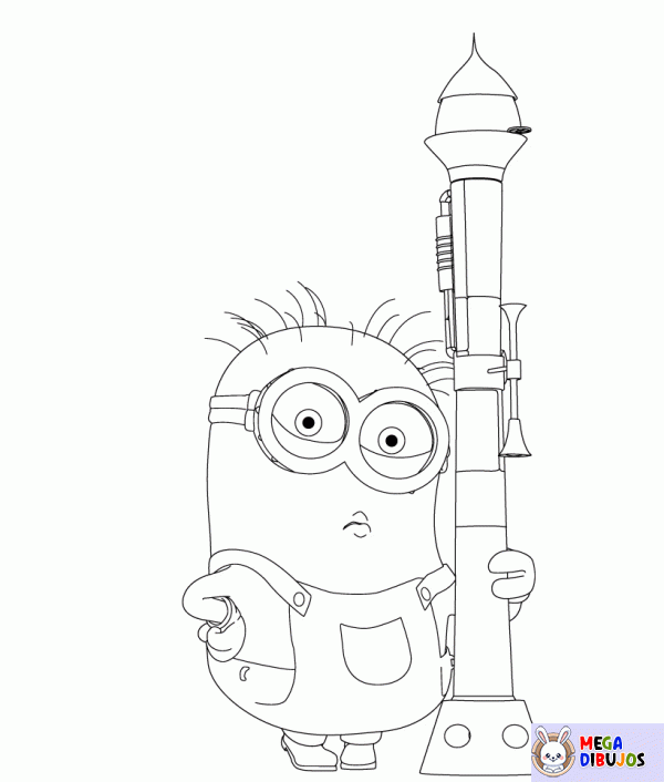 Dibujo para colorear Minion bazuca