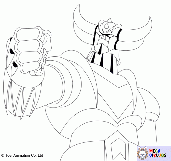 Dibujo para colorear Grendizer listo para la batalla