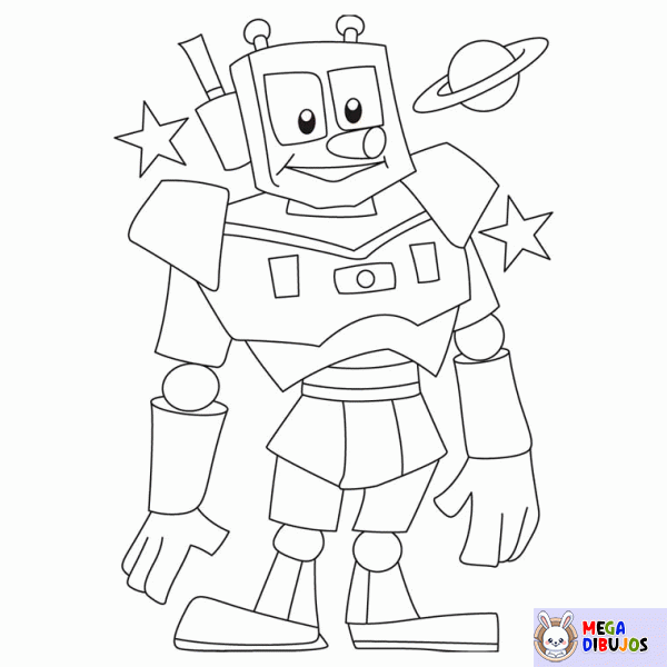 Dibujo para colorear Robot sonriente