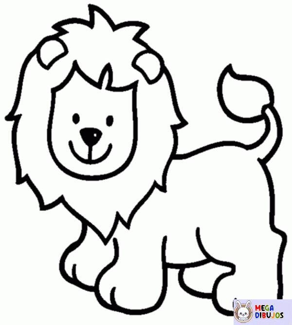 Dibujo para colorear León sonriente