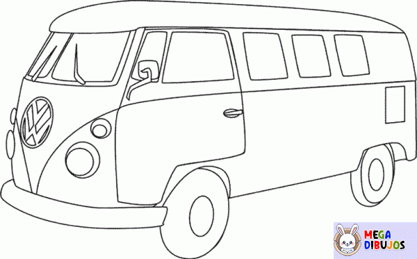 Dibujo para colorear Autobús vw