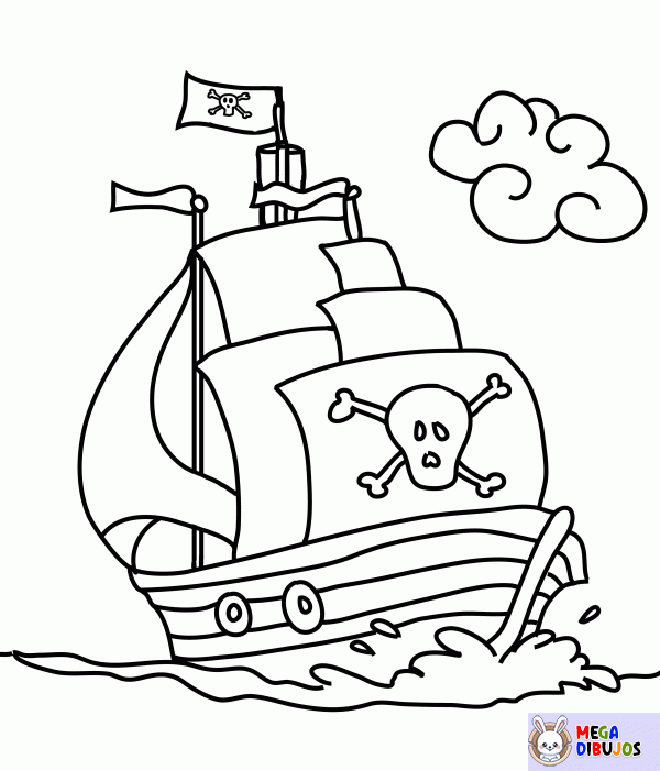 Dibujo para colorear Barco pirata