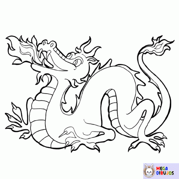 Dibujo para colorear Dragon Chino