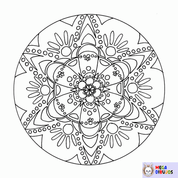 Dibujo para colorear Mandalas de flores