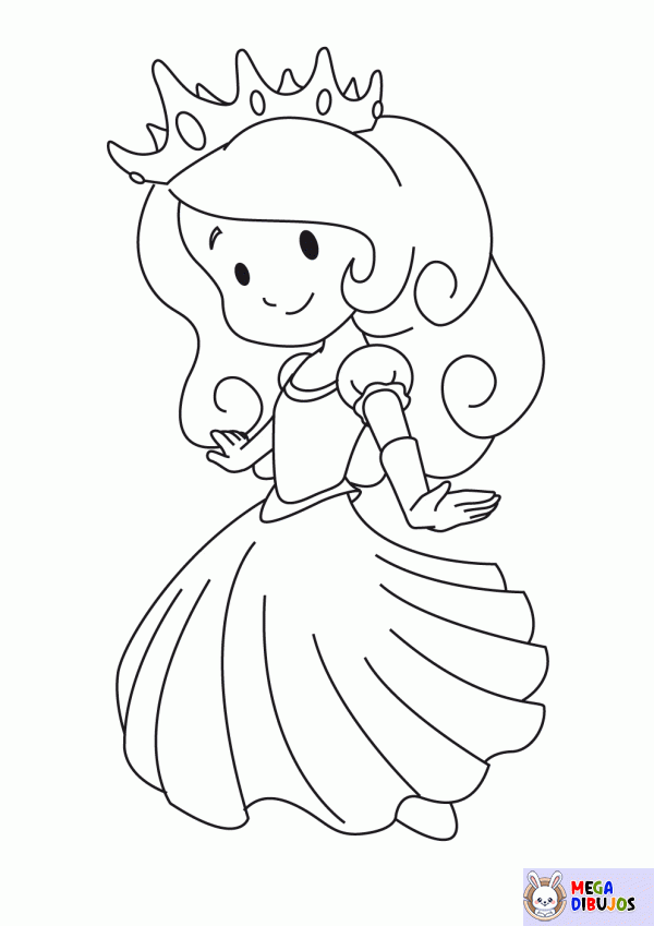 Dibujo para colorear Princesa sonriente