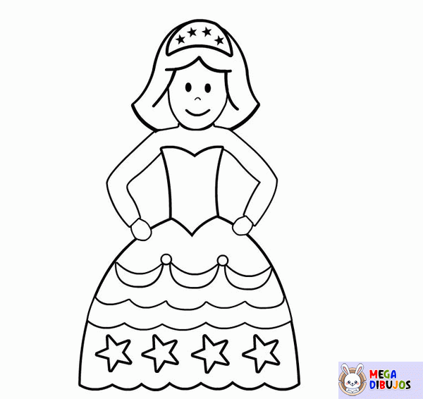 Dibujo para colorear Princesa estrellada