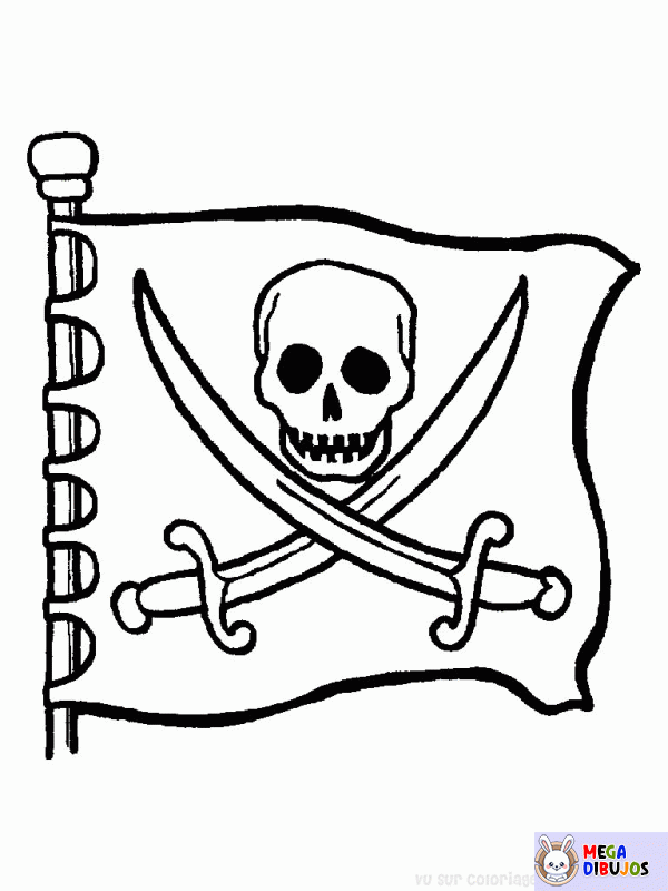 Dibujo para colorear Bandera pirata