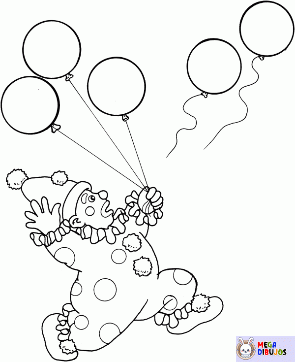 Dibujo para colorear Payaso globo