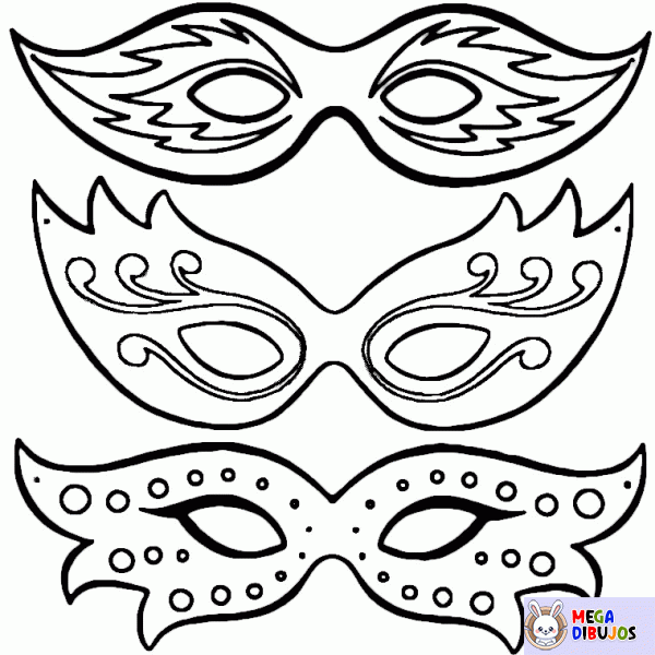 Dibujo para colorear Máscaras de Carnaval