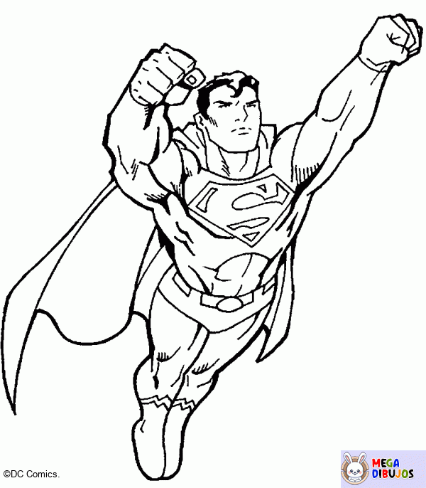 Dibujo para colorear ¡Vuela, Supermán!