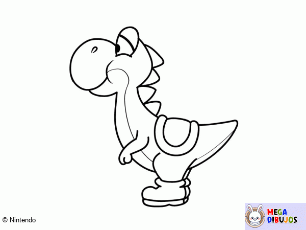 Dibujo para colorear Yoshi de perfil