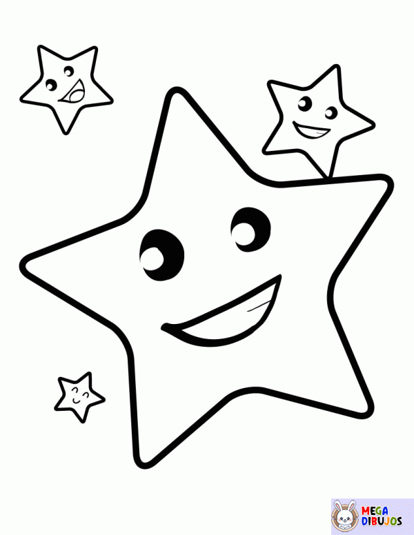 Dibujo para colorear Estrellas sonrientes