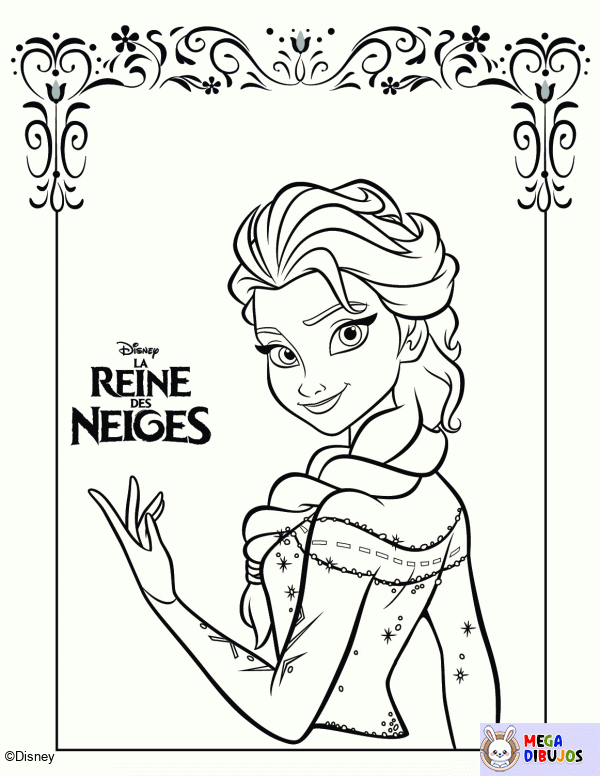 Dibujo para colorear Elsa de Arendelle