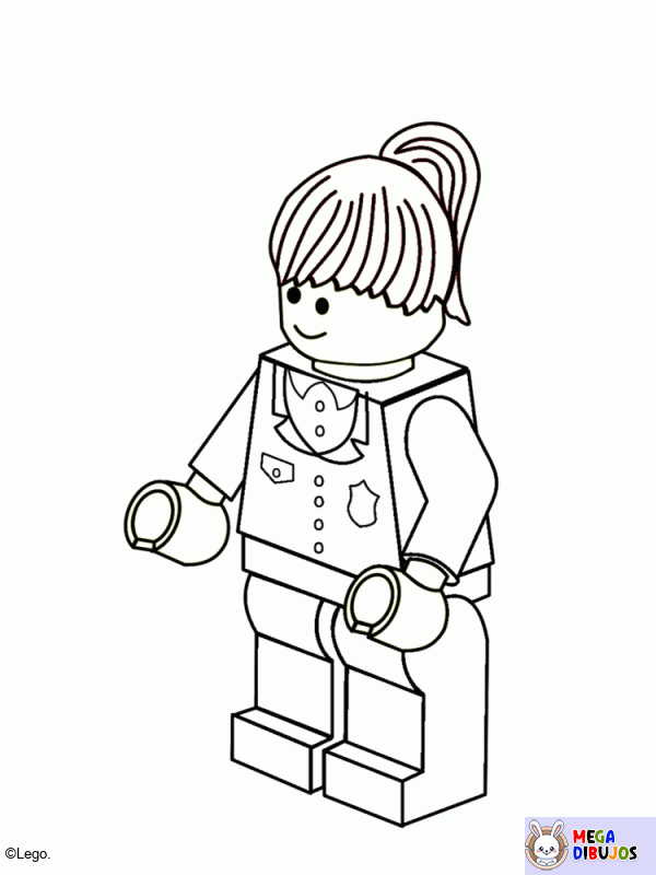 Dibujo para colorear Lego mujer policía