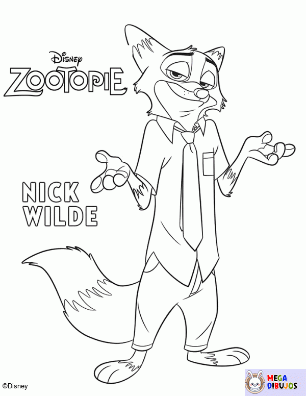 Dibujo para colorear Nick wilde