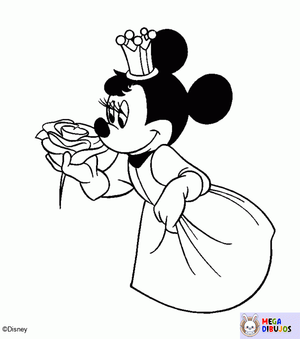 Dibujo para colorear Minnie princesa