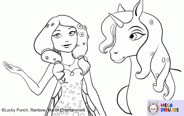 Dibujo para colorear Mia y el unicornio