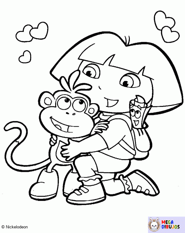 Dibujo para colorear Dora y Babuche