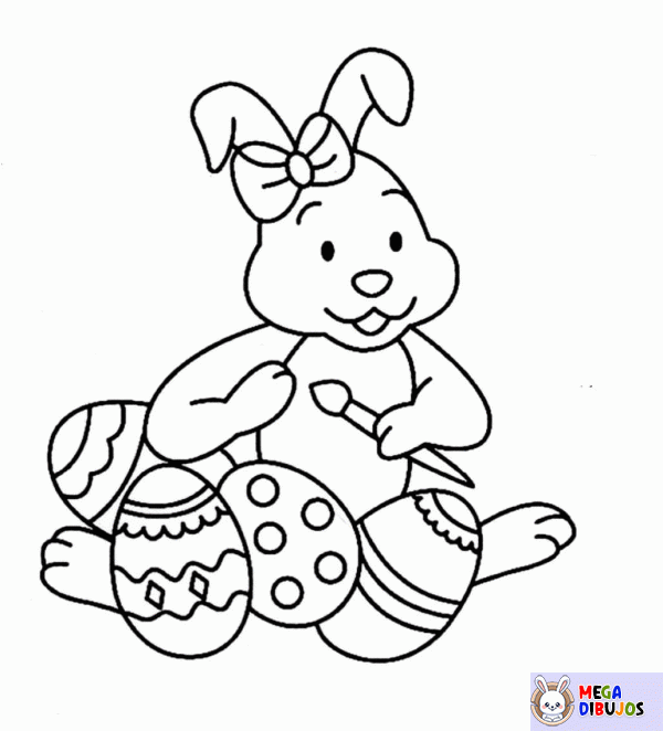 Dibujo para colorear Conejo de Pascua