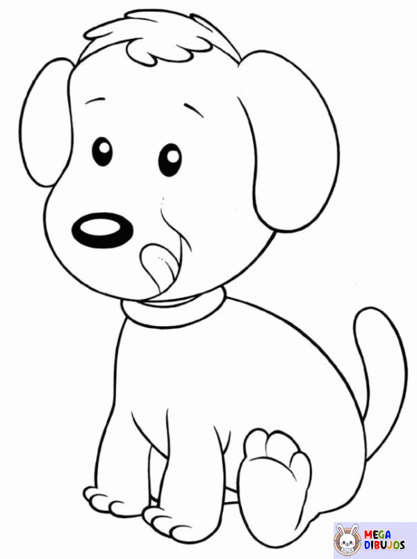 Dibujo para colorear Perro sentado