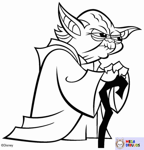 Dibujo para colorear Yoda