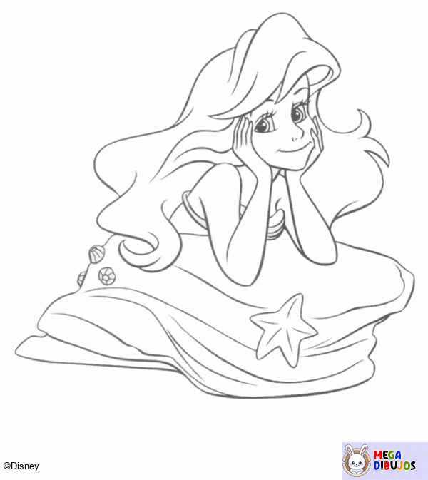 Dibujo para colorear Ariel, la sirenita