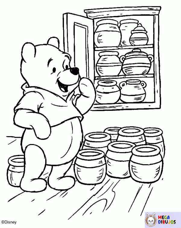 Dibujo para colorear Winnie codiciosa