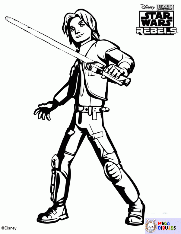 Dibujo para colorear Rebelde de Star Wars - Ezra