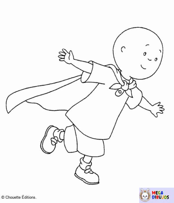 Dibujo para colorear Superhéroe Caillou