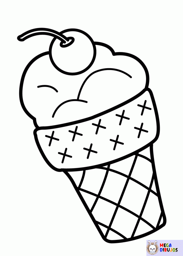 Dibujo para colorear Helado de cereza