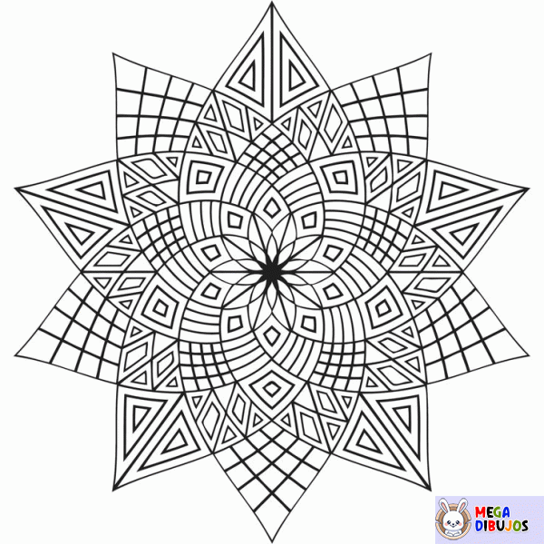 Dibujo para colorear Mandalas de flores