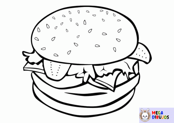 Dibujo para colorear Hamburguesa