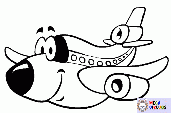 Dibujo para colorear Personaje de avión