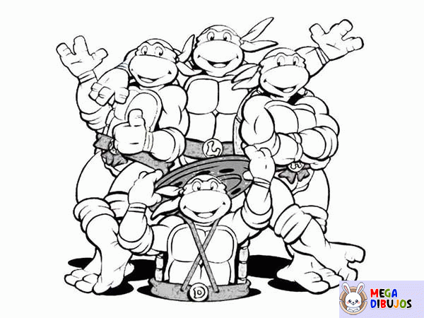 Dibujo para colorear Tortugas Ninja