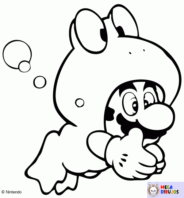 Dibujo para colorear Mario rana